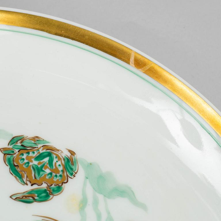 Two French enamelled porcelain dishes, Rouard, Paris, 20th century.