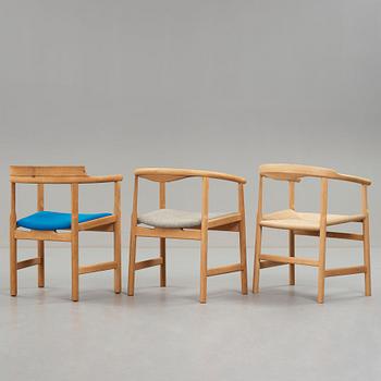 HANS J WEGNER, 3 chairs by PP Møbler, model "PP68", "PP203" and "PP209".