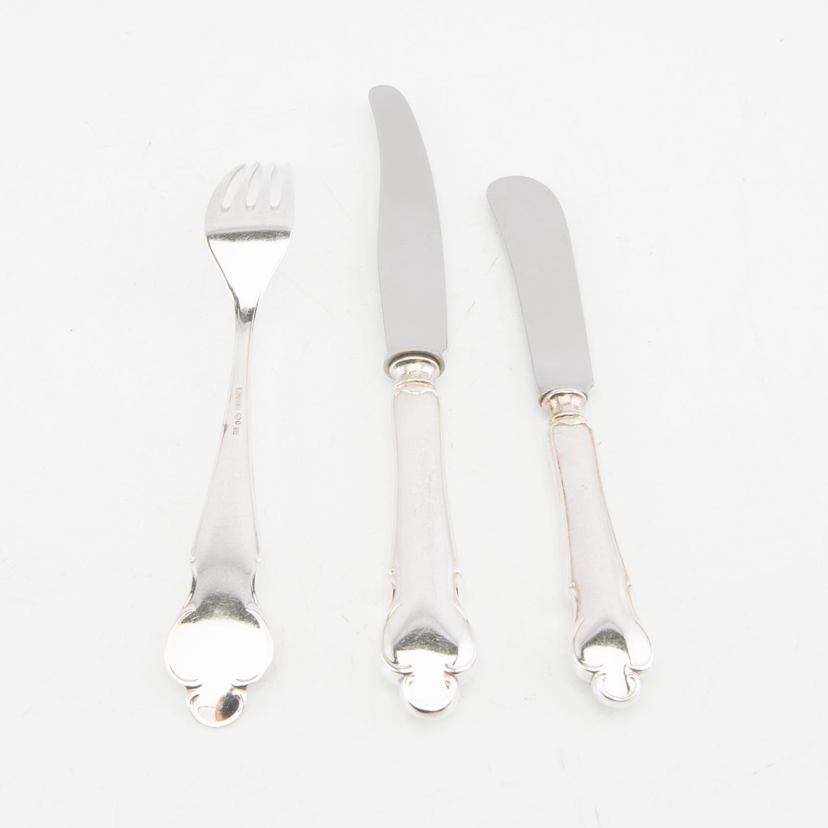 Bestick silver 26 dlr MGAB Uppsala  1950-tal.