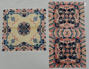 MEDIATIONSMATTOR 2 st, antika Ningxia, ca 101x57 samt 69x68 cm.