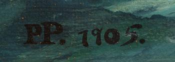 UNKNOWN ARTIST, OIL ON CANVAS. SIGNED PP AND 1905.