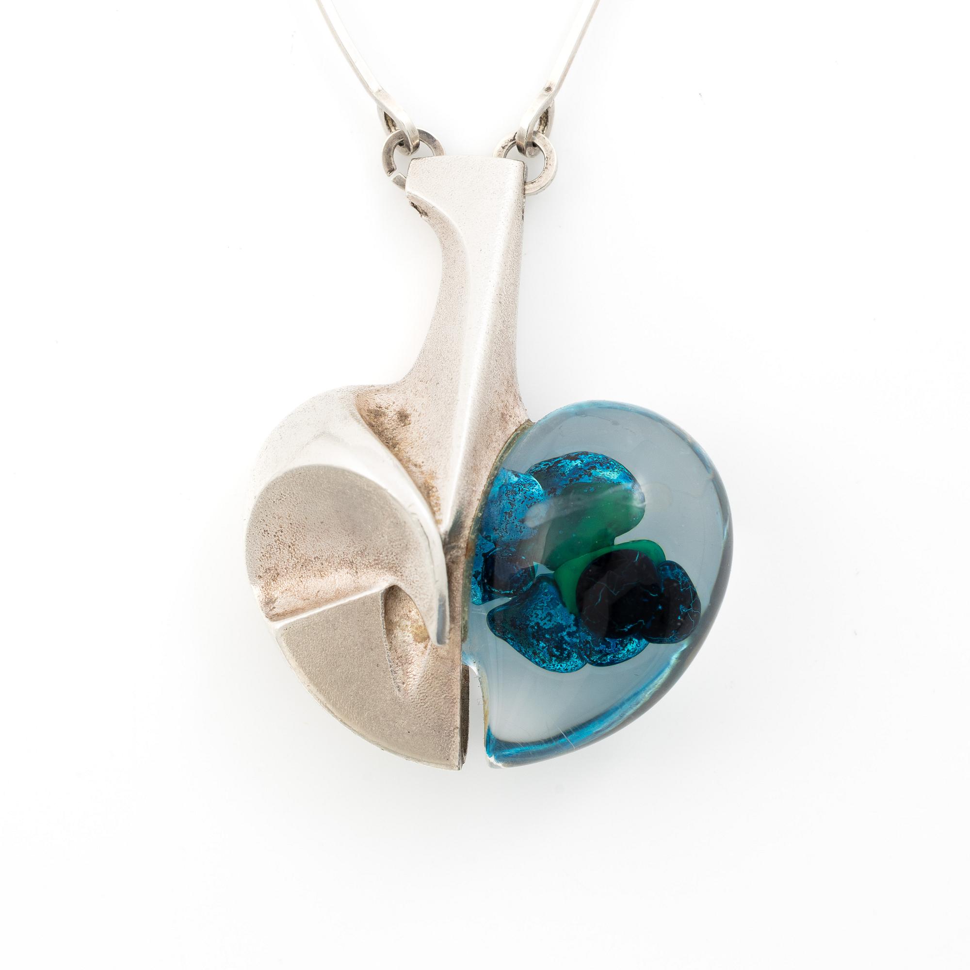 Björn Weckström, Necklace, “Space Apple”, silver and acrylic plastic, Lapponia 1978.