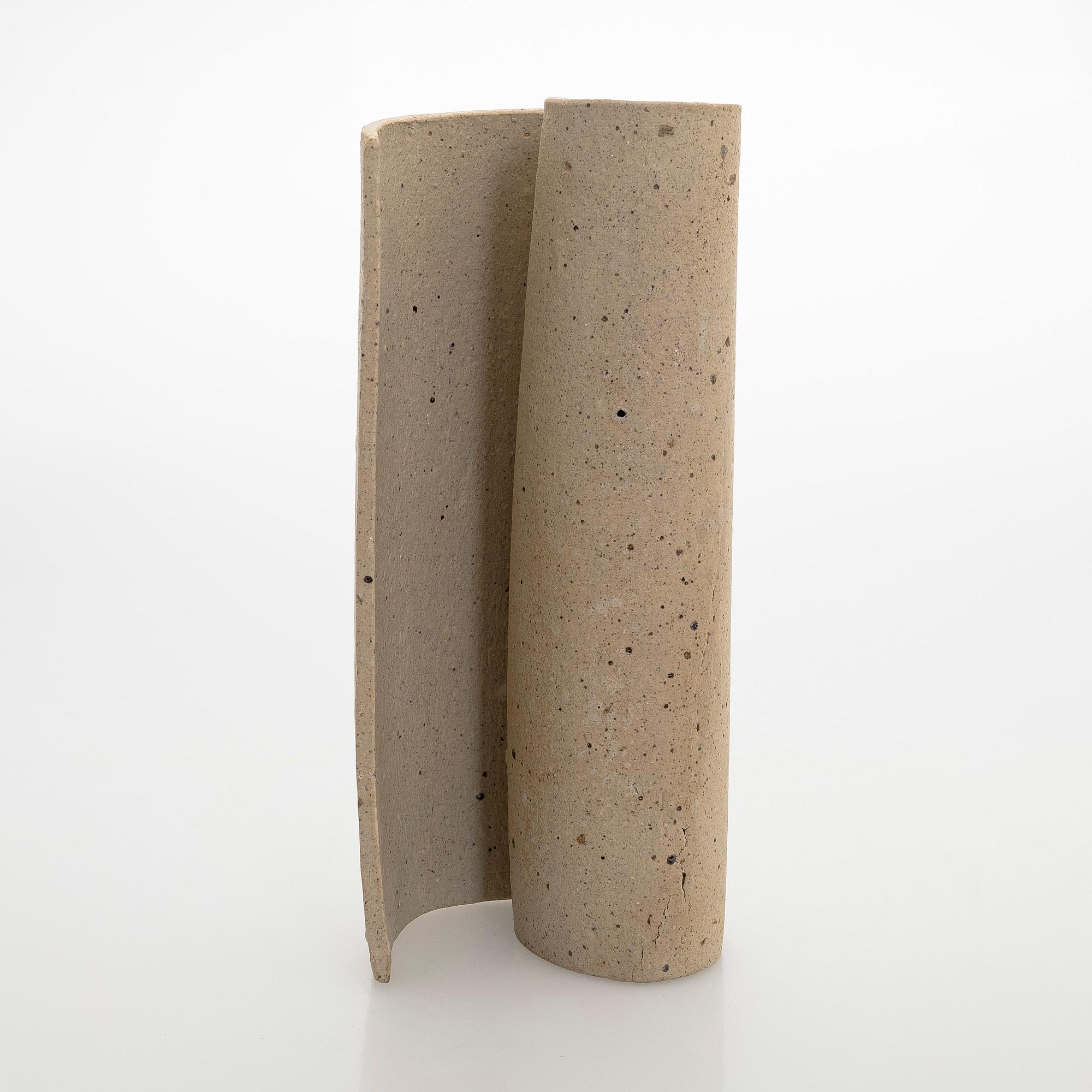 Kyllikki Salmenhaara, a 'Winding' stoneware sculpture, signed KS.