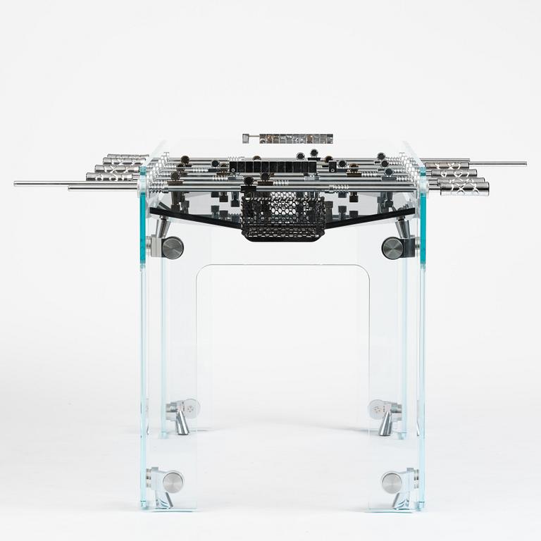 Adriano Design, foosball table, "Cristallino Classic", Teckell, Italy.