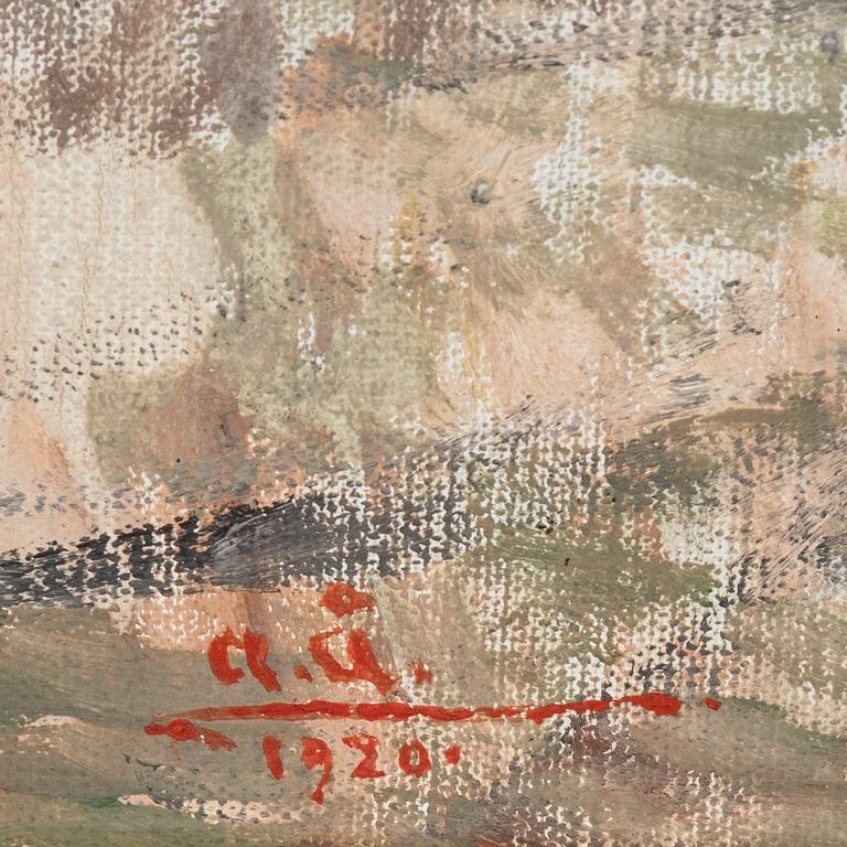 Acke Åslund, oil on canvas, signed AÅ and dated 1920.