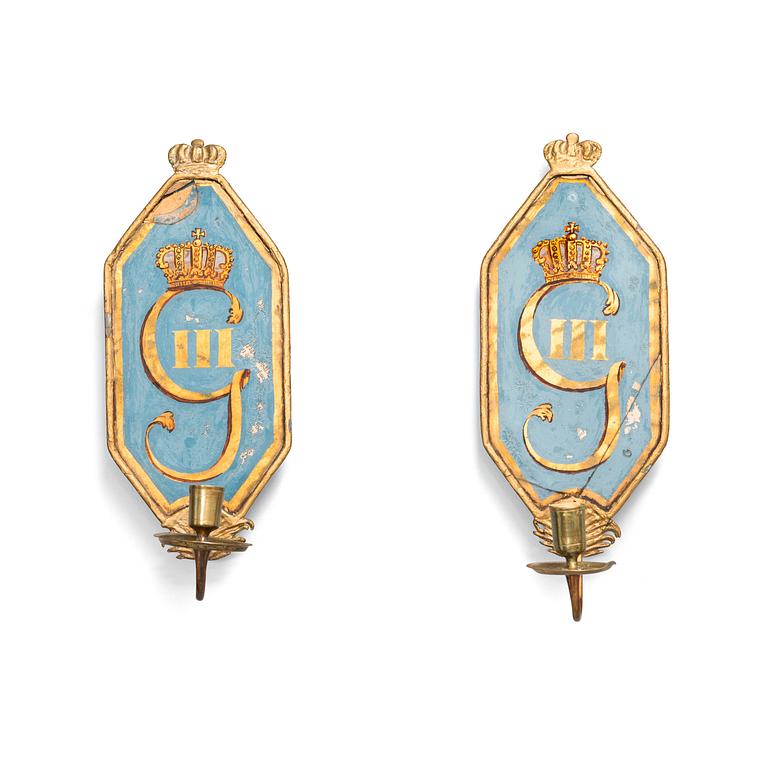 LJUSLAMPETTER, ett par, gustavianska, ett par, 1700-talets slut.