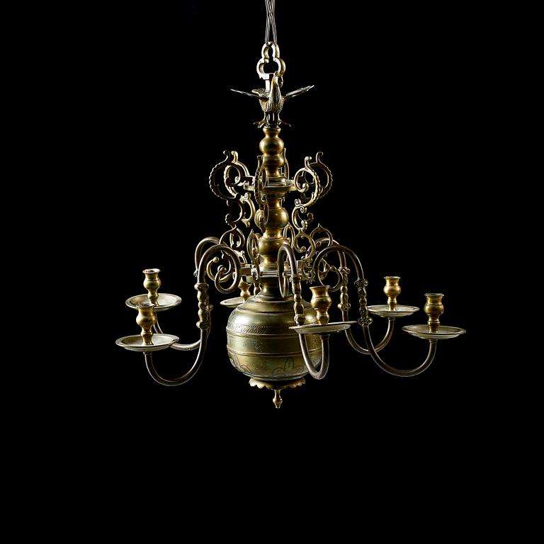 LJUSKRONA, s k Malmkrona, barockstil, 1900-tal, höjd ca 65 cm.