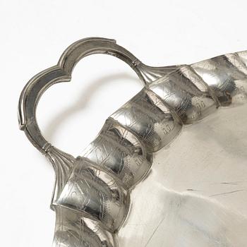 Serving tray, silver, Mexico, 20th century.