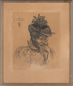 CARL LARSSON, Etching, 1901, signed.