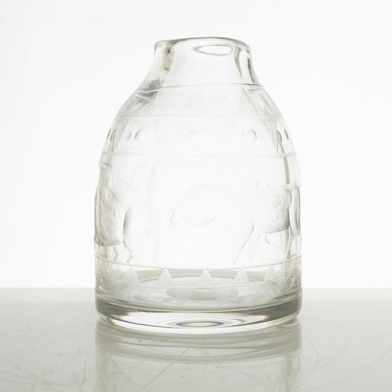 Erik Höglund, a glass vase, Boda Glasbruk Sweden 1950s.