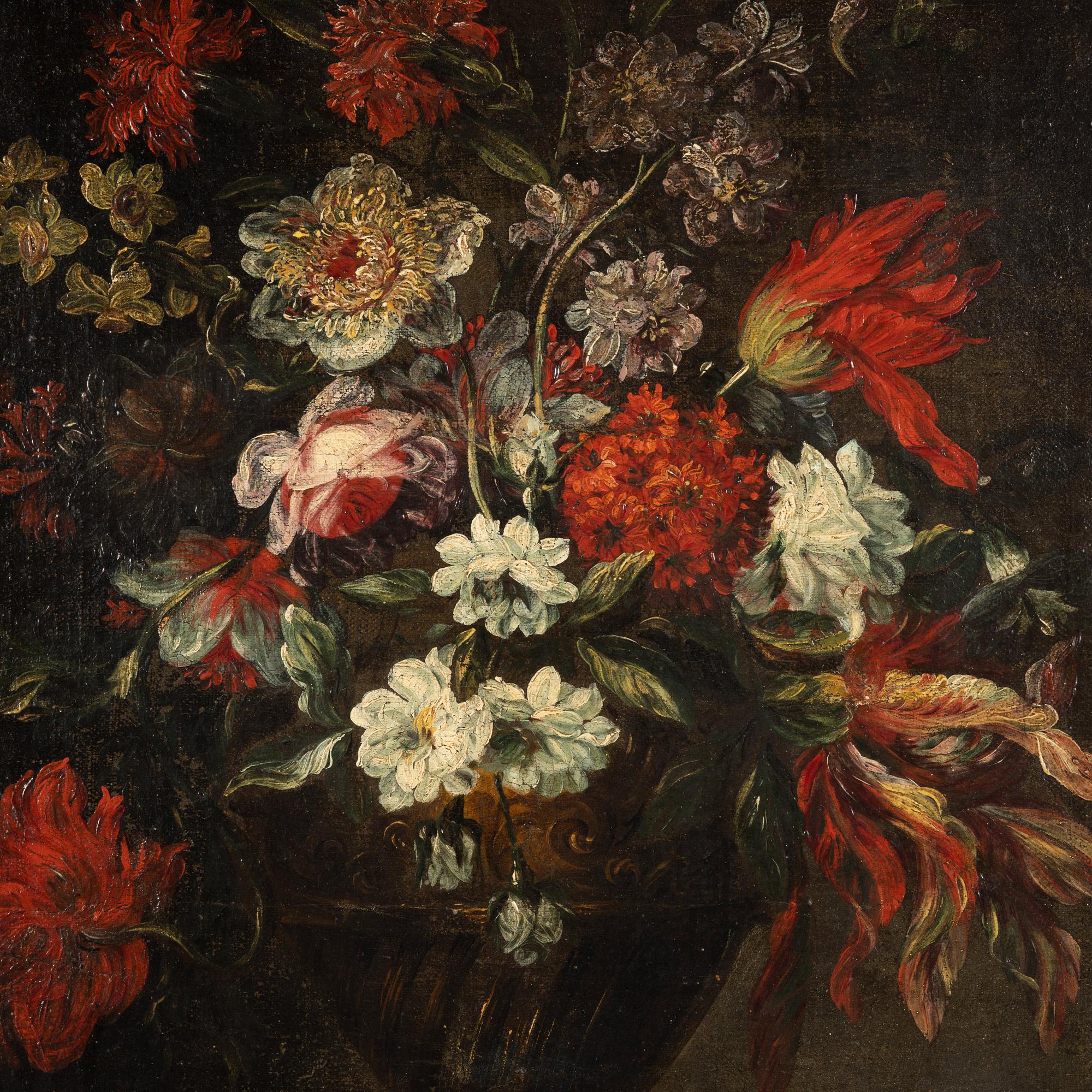 Jean-Baptiste Monnoyer Attributed to, Still life with flower in an urn.
