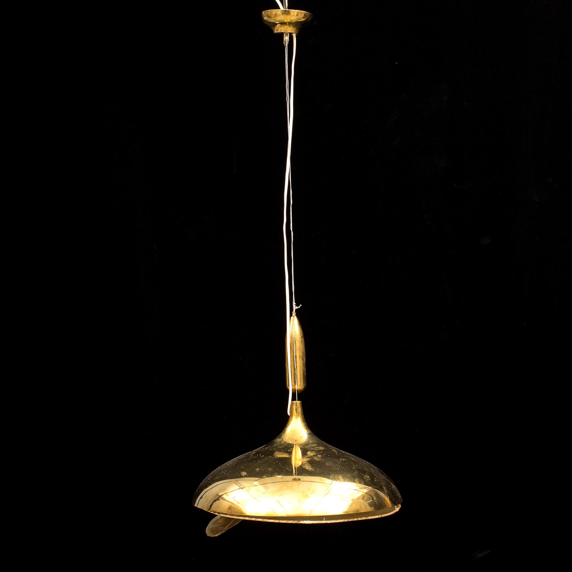 TAKLAMPA, mässing, 1900-tal.