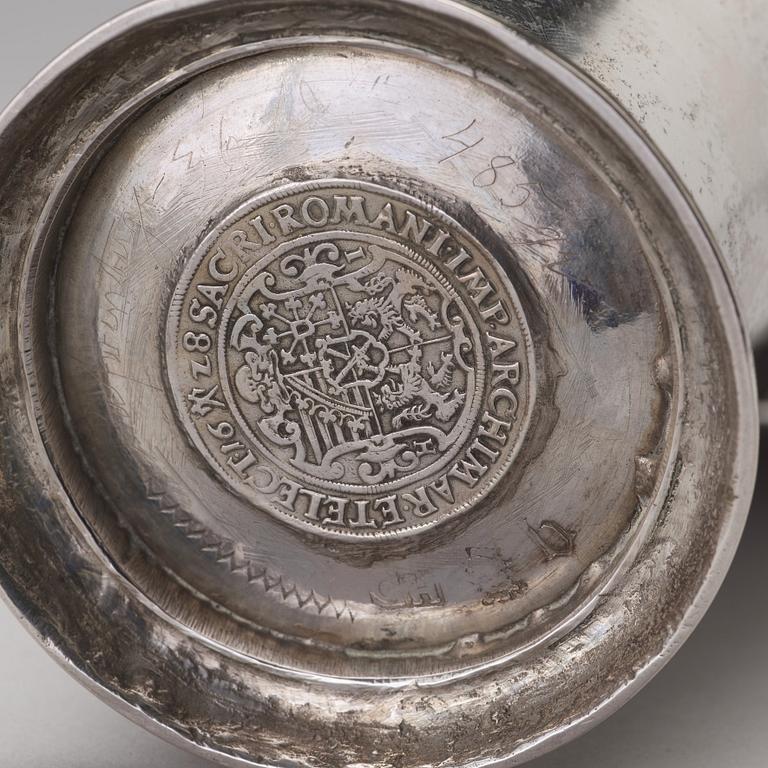 A Swedish 18th century parcel-gilt silver beaker, mark of Gustaf Henning, Stockholm 1752.