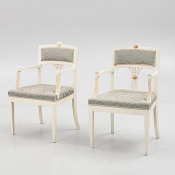 A pair of Empire style armchairs, 20th century.