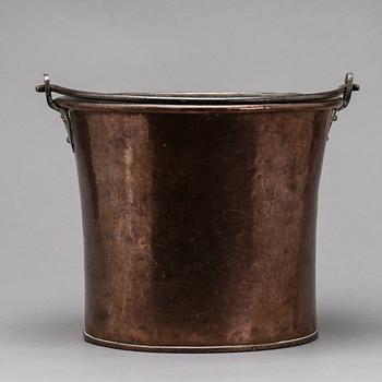 BUCKET, copper, around 1900.