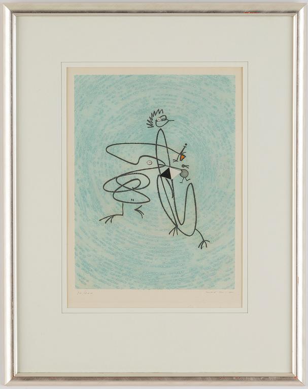 Max Ernst, etching in colours, 1975, signed 87/100.