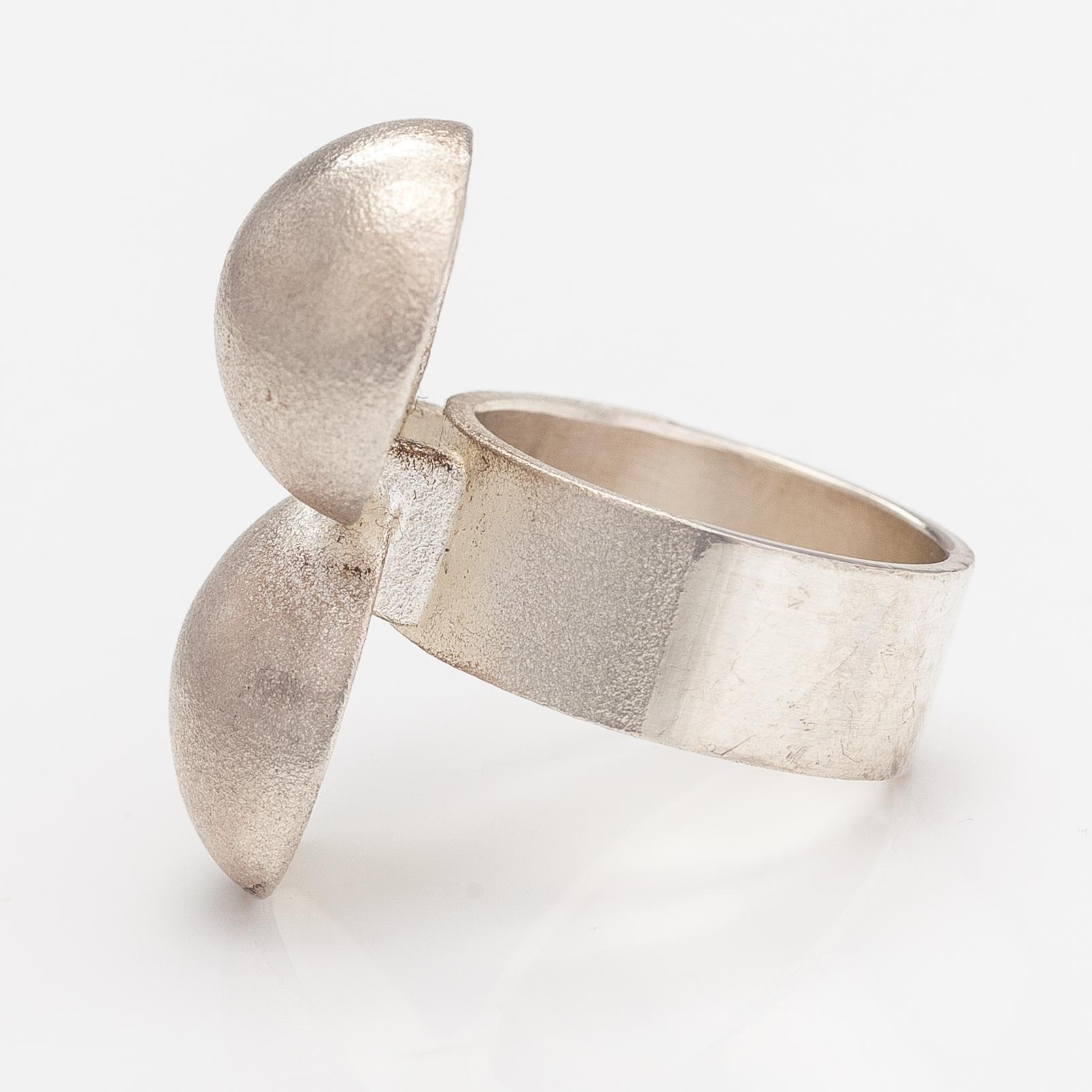 Mari Isopahkala, A sterling silver ring "Winter pearls". Lapponia 2013.
