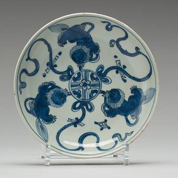 A set of nine blue and white dishes, Ming dynasty, Wanli (1572-1623).