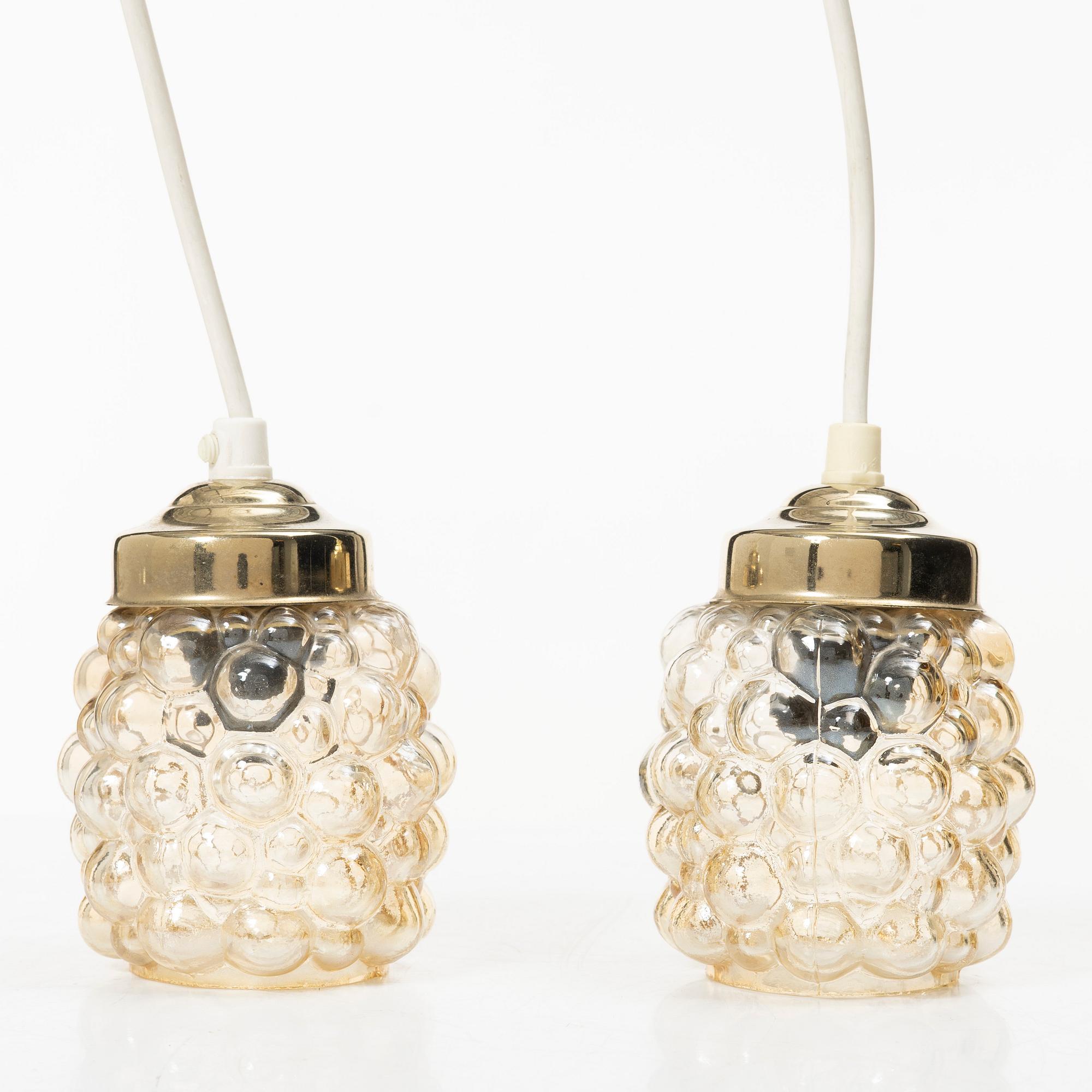 A pair of window lamps, Glashütte Limburg, Germany, second half of the 20th century.