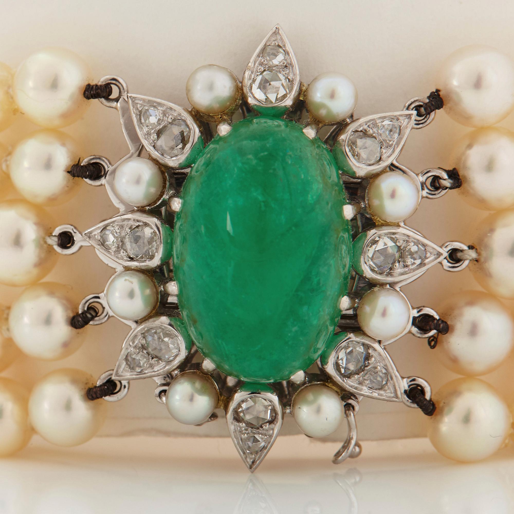 A five strand cultured pearl bracelet.