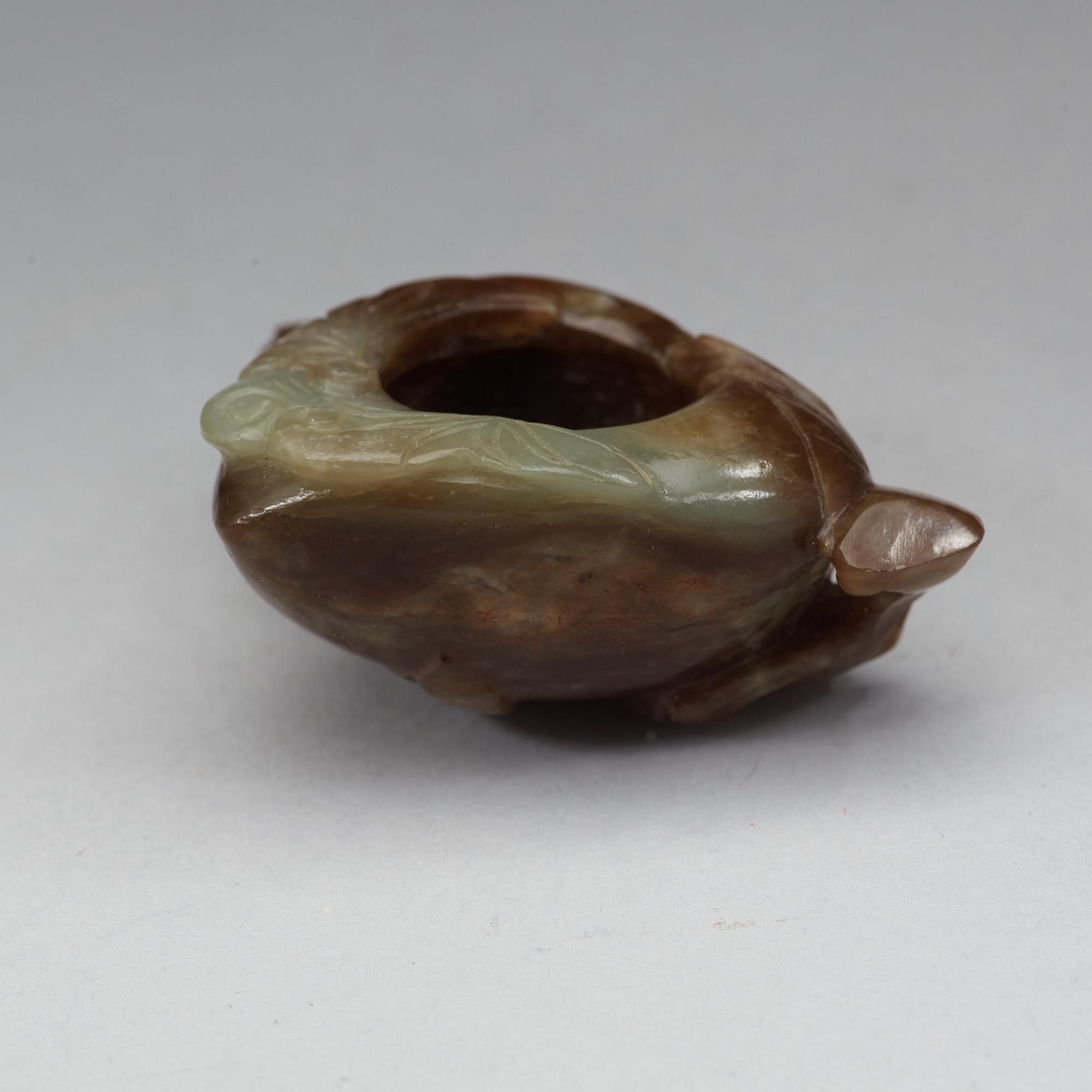 A nephrite brushwasher, Qing dynasty.