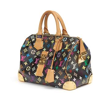 569. A black "Monogram multicolore" handbag by Louis Vuitton, "Speedy 30".