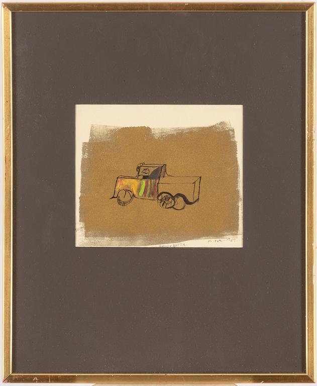 MADELEINE PYK, gouache på papper, signerad, daterad 1969.