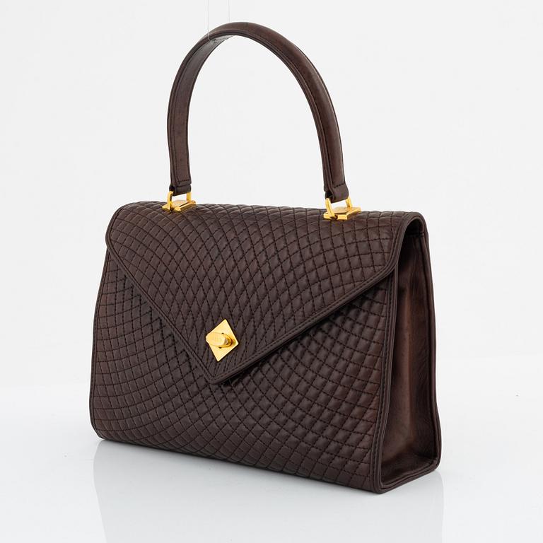 Bally, a brown leather bag.