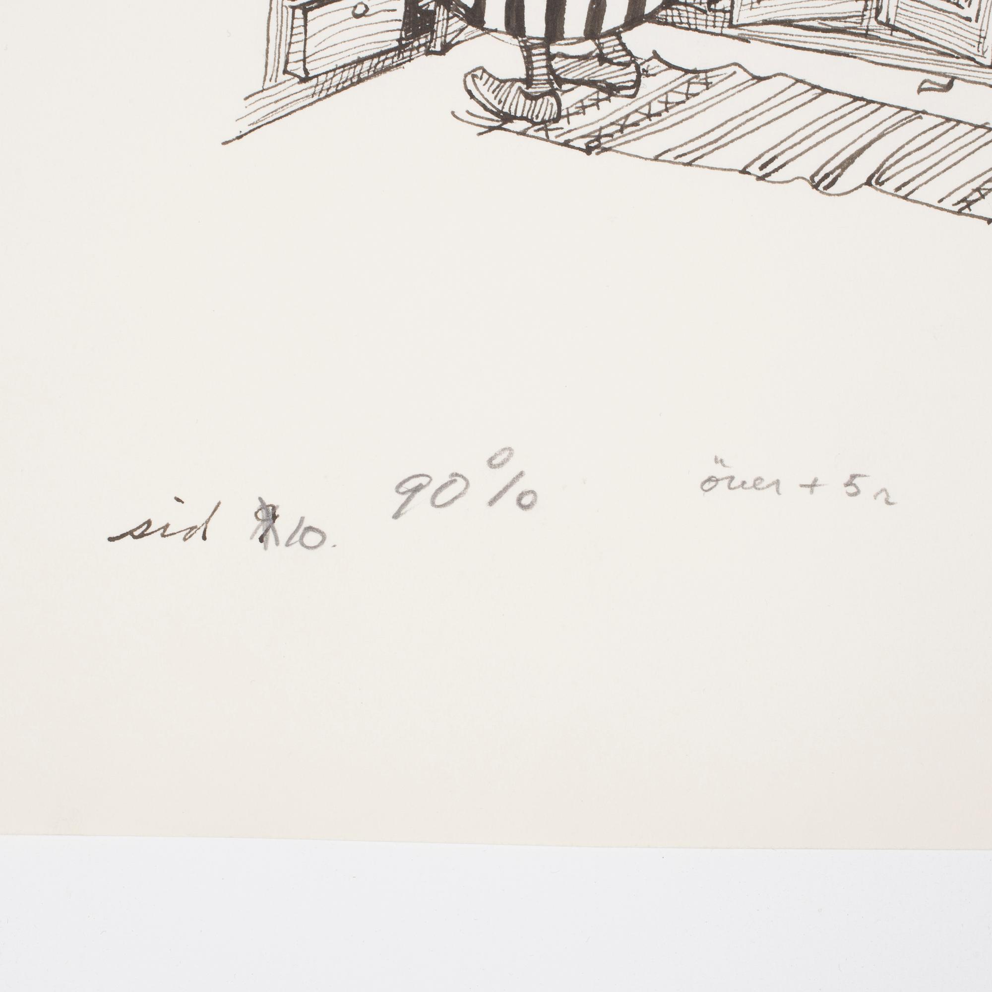 BJÖRN BERG, ink drawing from "Teskedsgumman".
