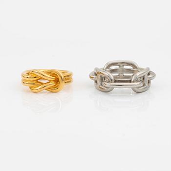 Hermès, two scarf rings.