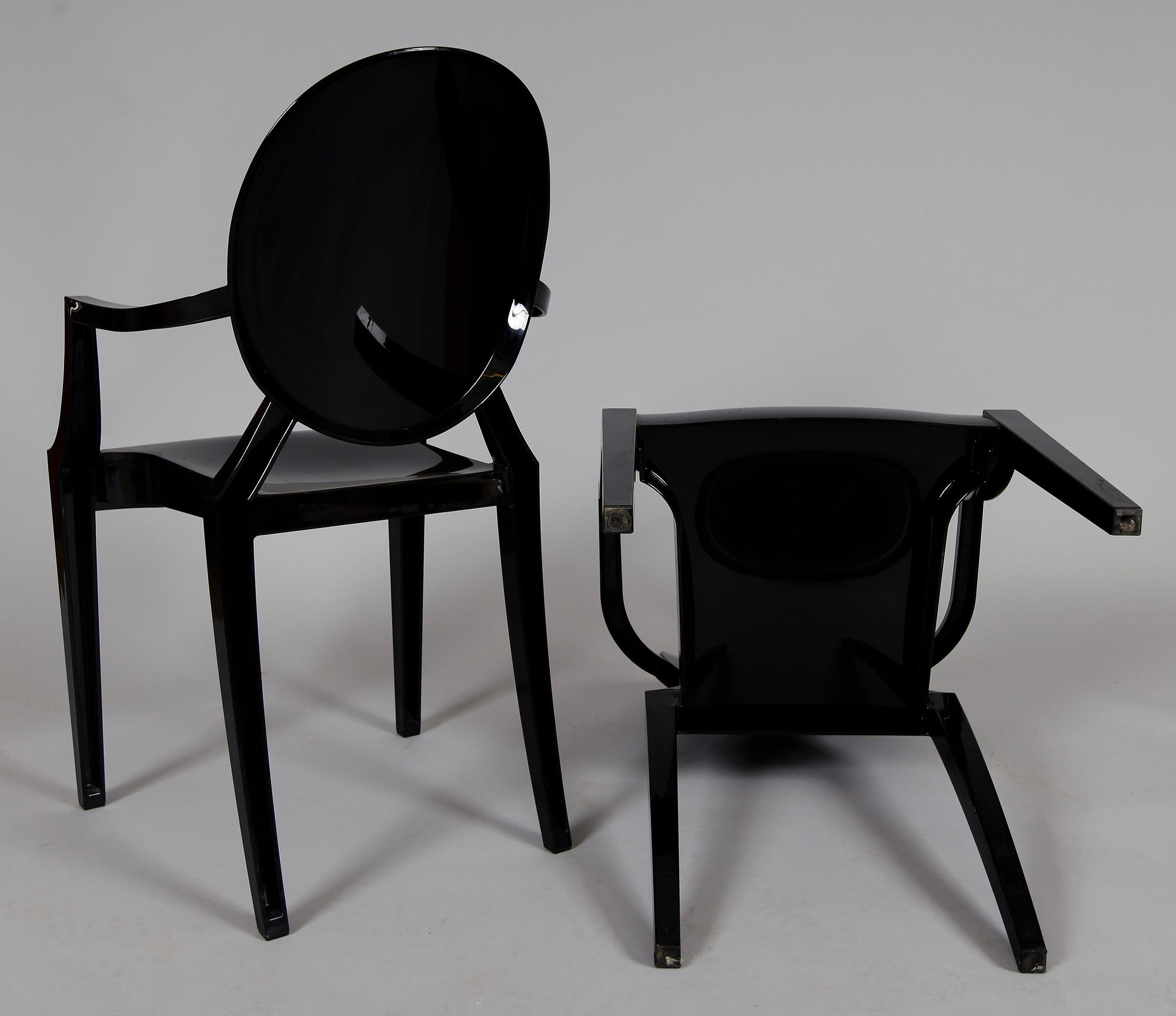 KARMSTOLAR, 1 par, "Louis Ghost", Philippe Starck för Kartell.
