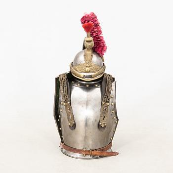 Helmet and cuirass 3 dlr  second half of the 19th century.