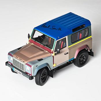 Paul Smith, a model car, Land Rover "Defender 90", Paul Smith Edition, signed by Paul Smith, Almost Real 2015.