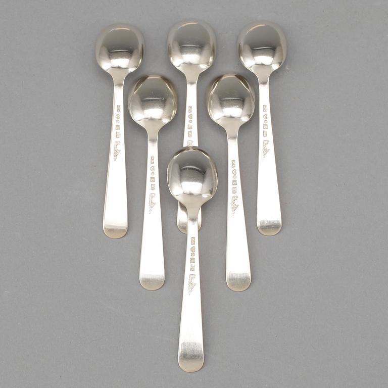 MOCCASKEDAR, 6 st, silver, Wiwen Nilsson, Lund 1951. Total vikt ca 40 gram.