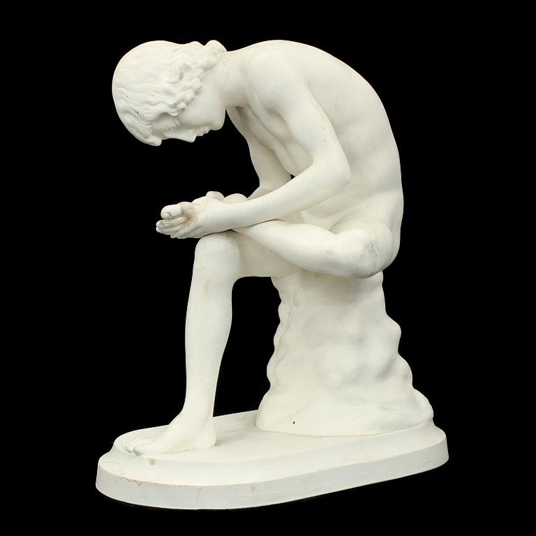 FIGURIN, "Stickan", parian, Gustavsberg, sign G E 1901.