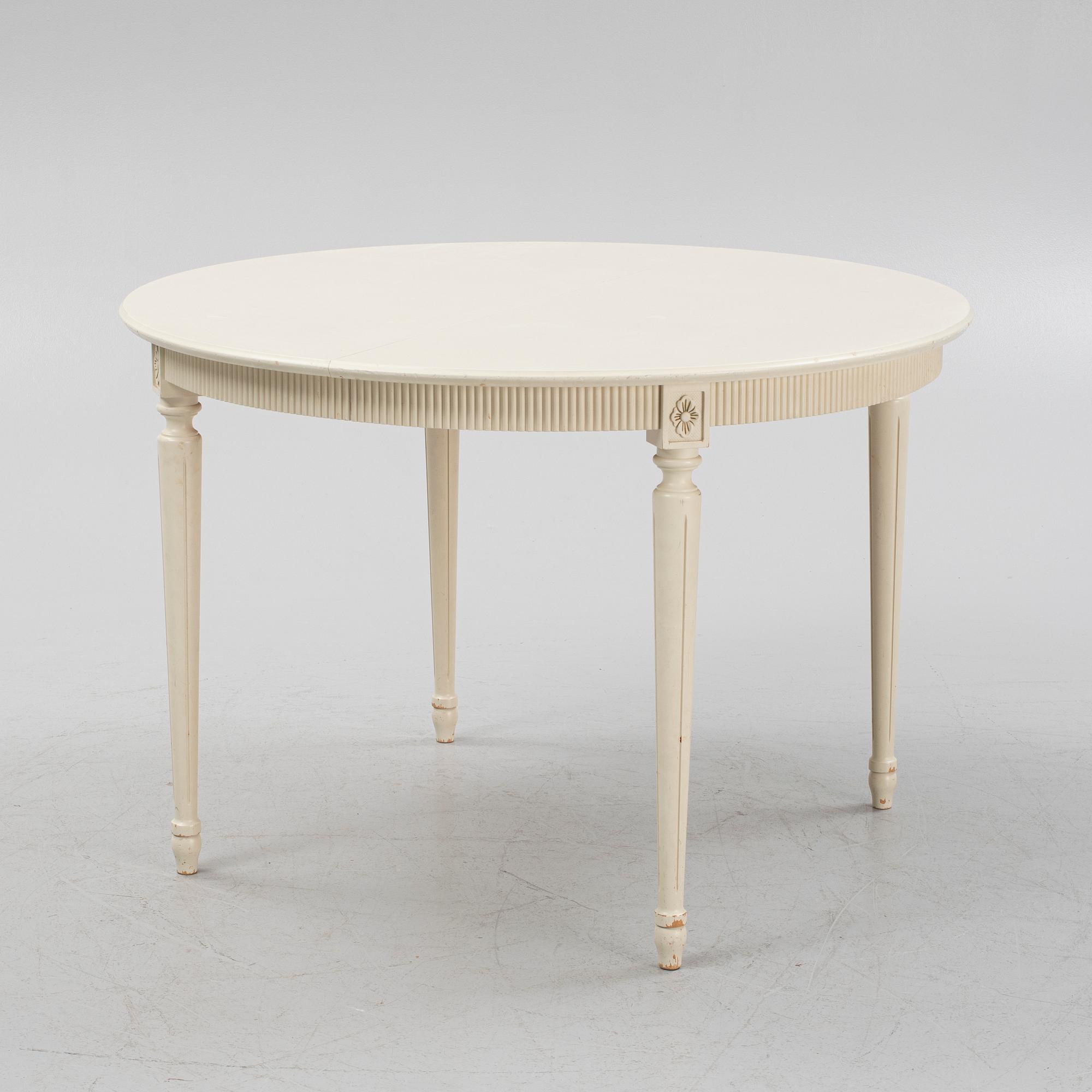 A Gustavian style dining group, mid 20th Century.