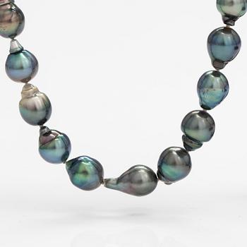 Pärlcollier, odlade pärlor, silver.