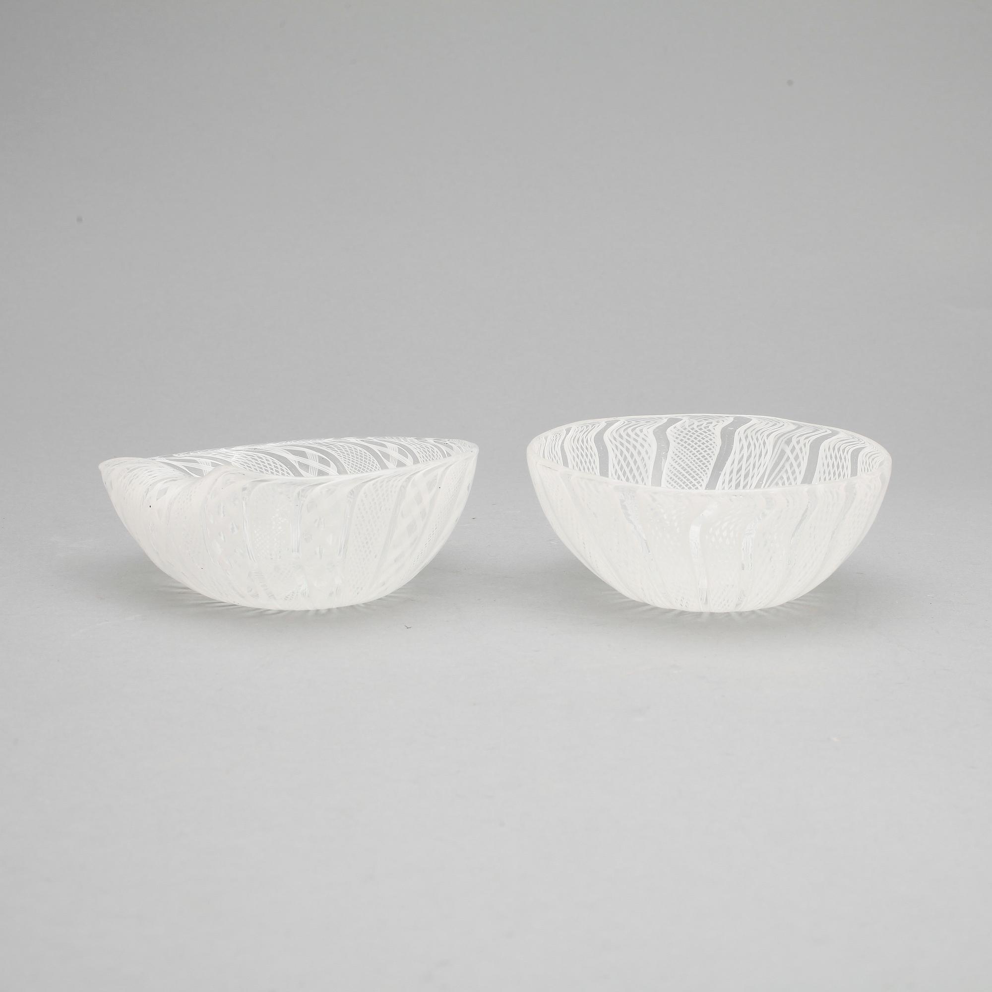 SKÅLAR, 2 st. Glas. Italien.