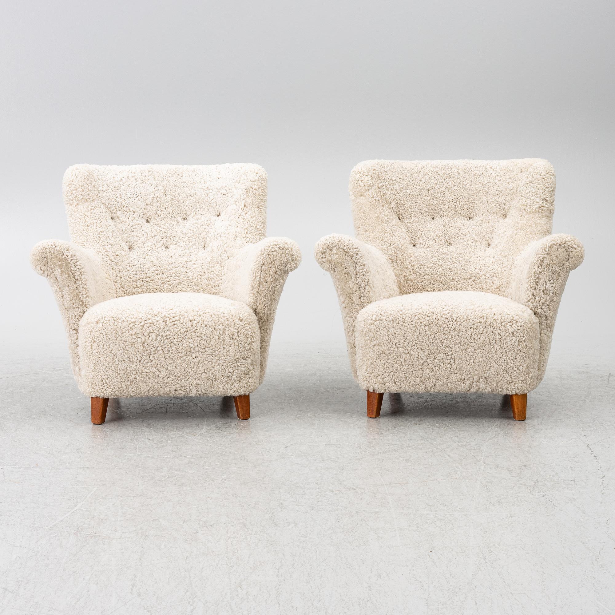 Swedish Modern, fåtöljer, ett par, 1940-tal.