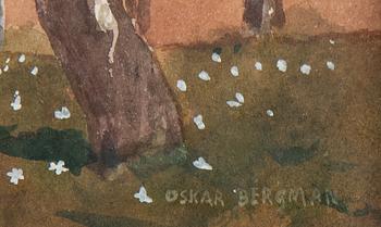 Oskar Bergman, akvarell, signerad.