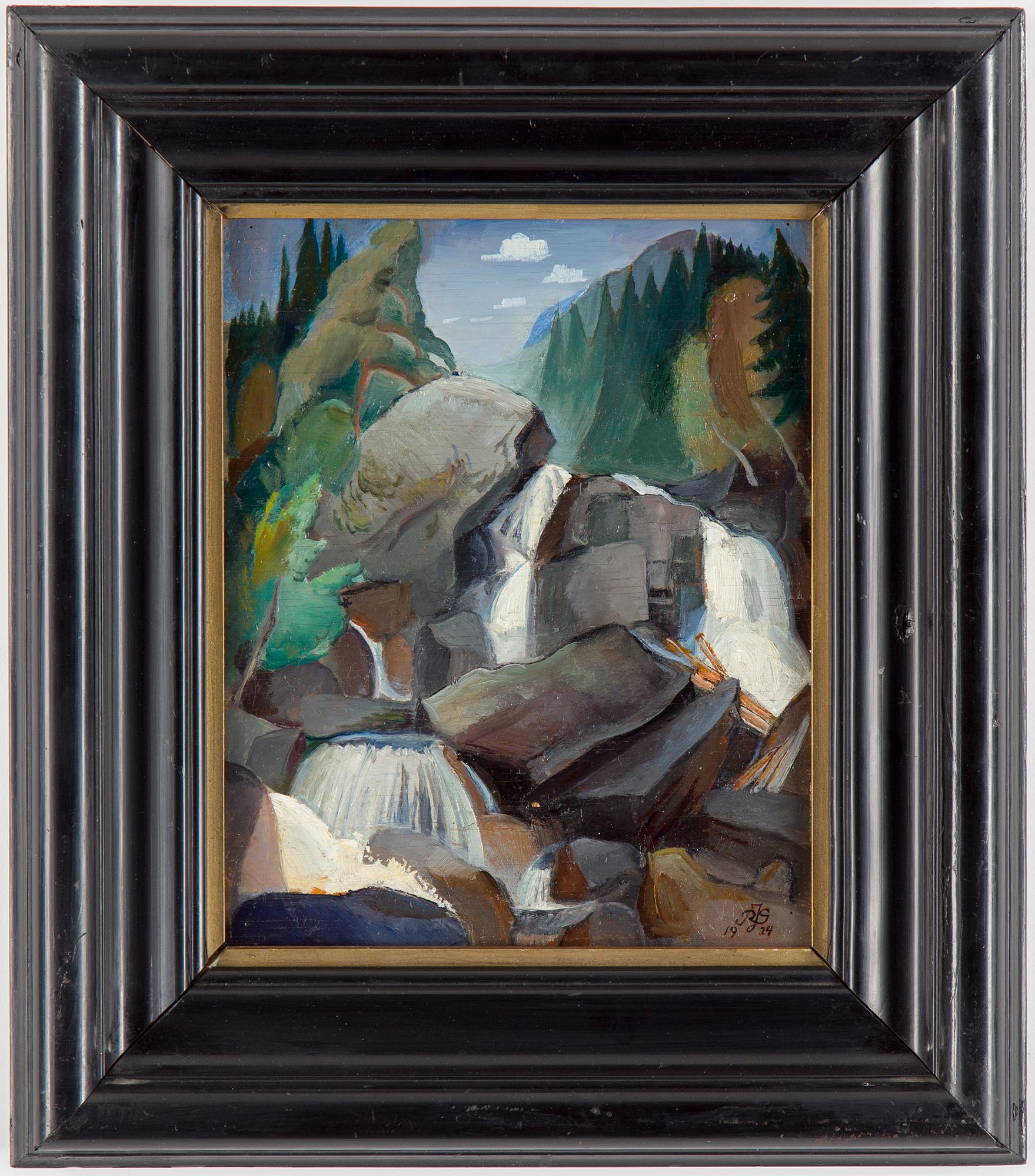 ROLF JUELL GLEDITSCH, oil on board. Signed and dated 1924.