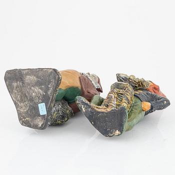 Six ceramic gnomes, first half of the 20th century.