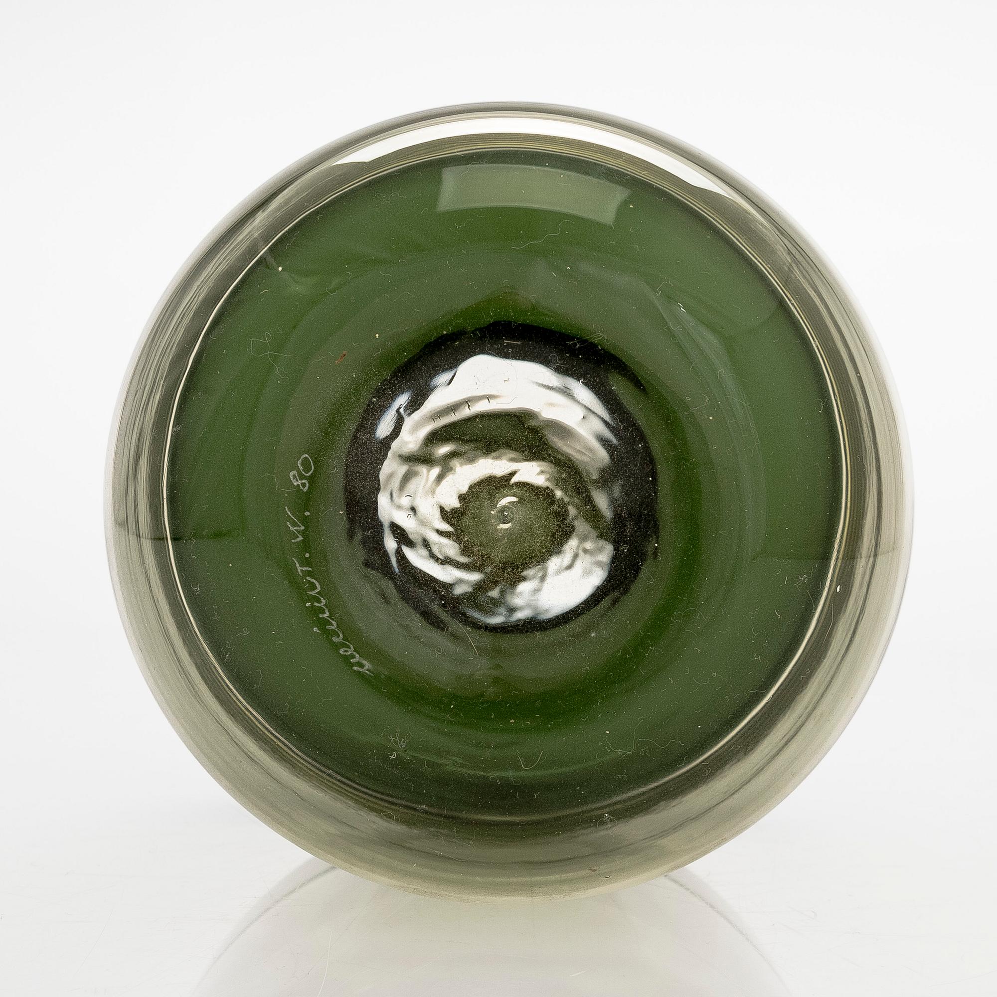 Tapio Wirkkala, a 'Bolle' bottle, model 503.2, signed Venini TW -80.
