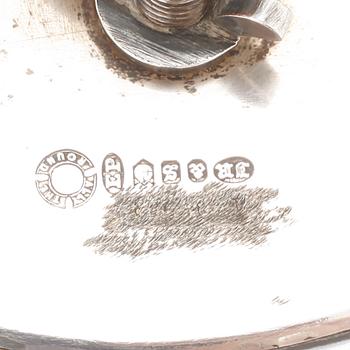 STEKHUV samt BRICKA, pläter, sent 1800-tal/1900-talets första hälft.