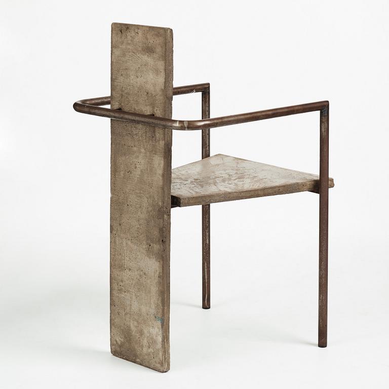 Jonas Bohlin, a "Concrete" armchair, Källemo, Värnamo, Sweden 1981.