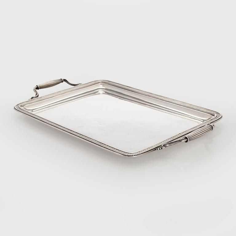 K. Fabergé, a silver tray, Saint Petersburg 1898-1903.