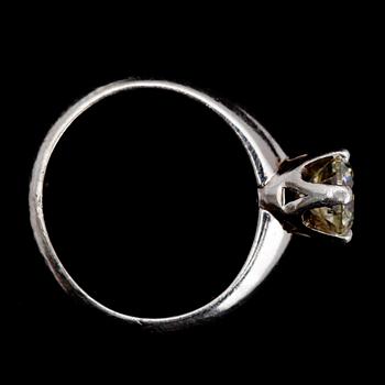 RING, platina, solitär briljantslipad diamant ca 1.0 ct.