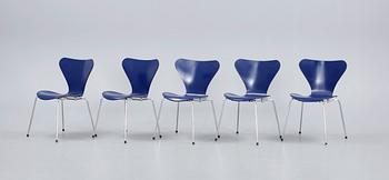 STOLAR, 5 st, "Sjuan", Arne Jacobsen för Fritz Hansen, Danmark, 1989.