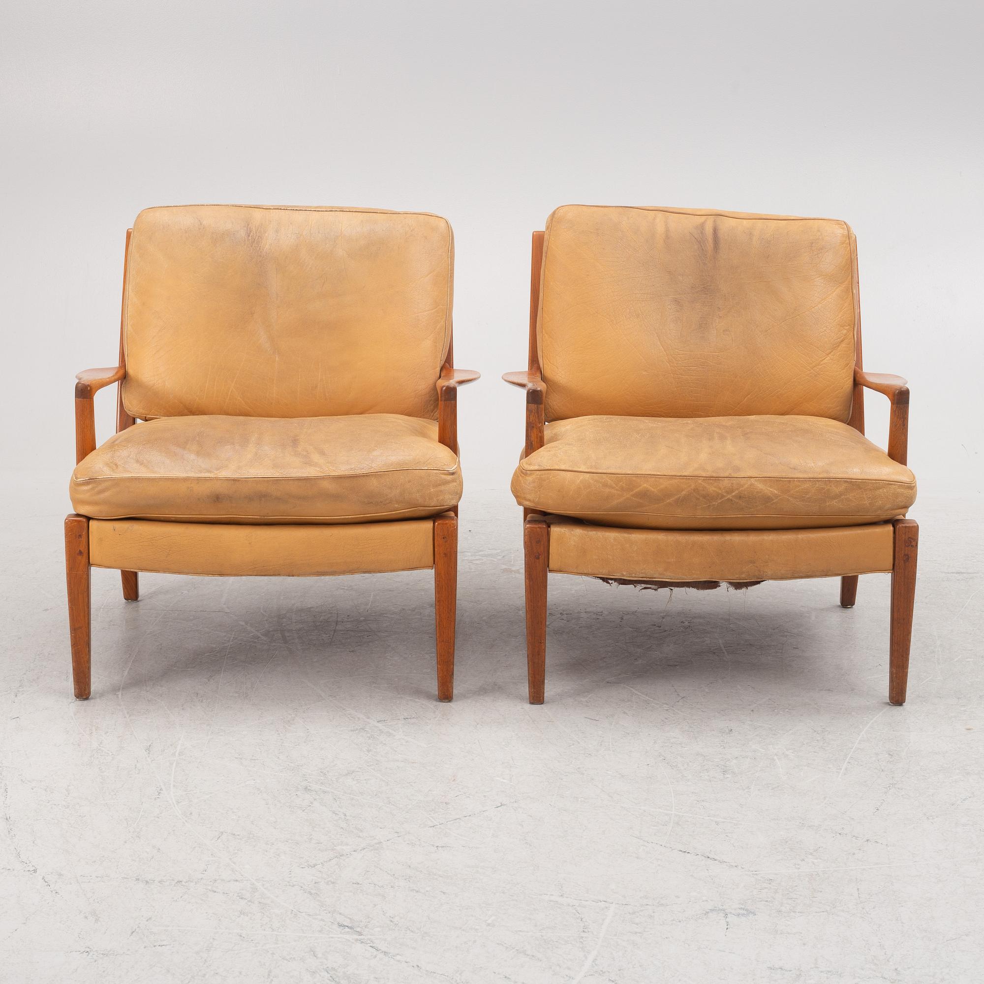 Arne Norell, a pair of "Löven" armchairs, Norell Möbler, Sweden,.