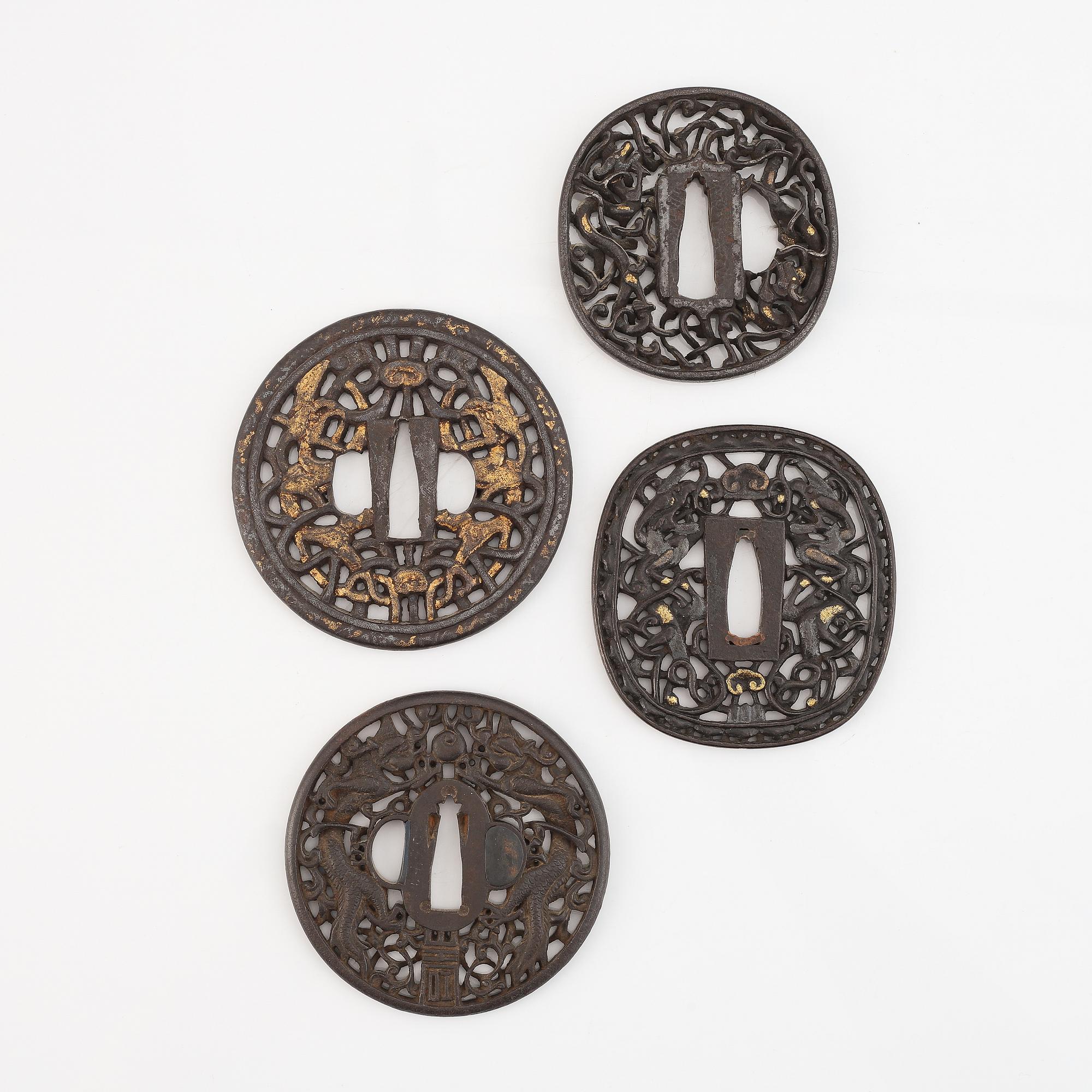Tsuba, 4 st, Edo.